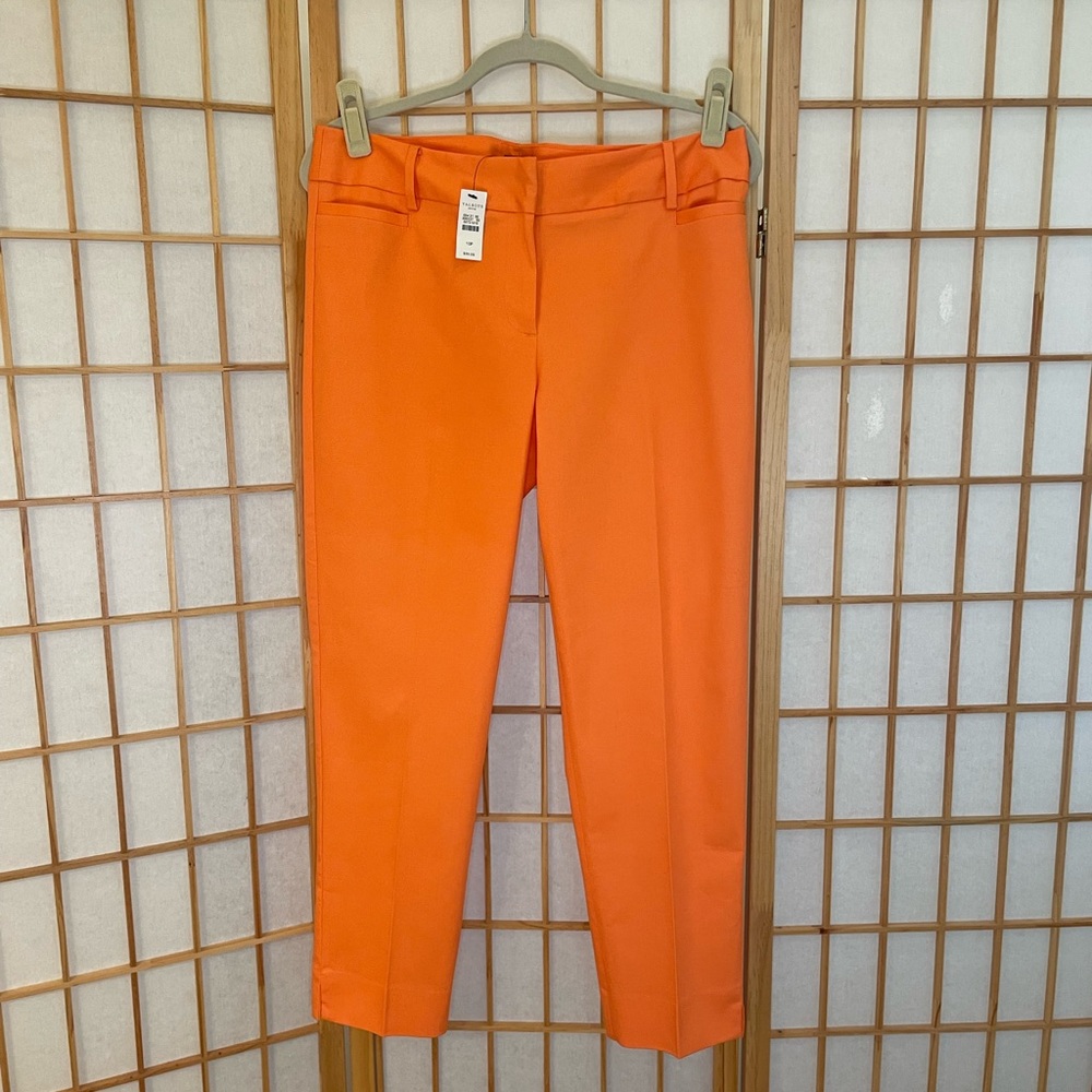 NWT Talbots Hampshire Orange Ankle Pants Sz 10P